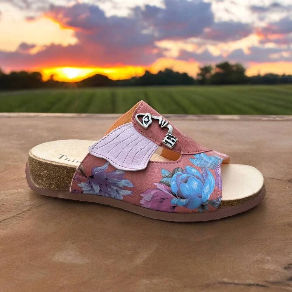 NEW THINK! women's mizzi face leather sandals in candy 9060